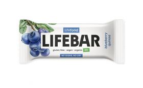 Baton cu afine si quinoa Lifebar Raw, Eco-Bio 40g - Lifefood