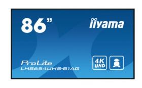 iiyama IIYAMA LH8654UHS-B1AG 86inch 3840x2160 UHD IPS Panel 25precent Haze 500cd/m2 Landscape and Portrait Signal FailOver Speakers 2x 10W (LH8654UHS-B1AG)