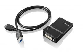 lenovo Lenovo USB 3.0 - DVI/VGA adaptor grafic USB 2048 x 1152 Pixel Negru (0B47072)