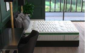 Saltea cu arcuri HypoallergenicMed Primo Protect 180x200, înălțime 23 cm, ortopedică, husă tratament antialergic, fermitate mediu-tare, sistem aerisire 3D