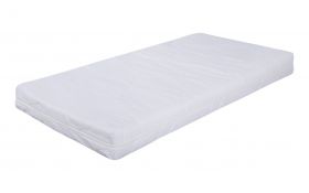 Saltea cu spumă poliuretanică Somnart HypoallergenicMed 60x120, înălțime 10 cm, ortopedică, pentru bebeluși și copii, husă detașabilă, fermitate medie