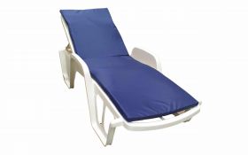 Saltea cu spumă poliuretanică Somnart 60x190, înălțime 4.5 cm, pentru șezlong, doua segmente, husă impermeabilă, culoare bleumarin