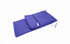 Saltea cu spumă poliuretanică Somnart 60x190, înălțime 4.5 cm, pentru șezlong, doua segmente, husă impermeabilă, culoare bleumarin