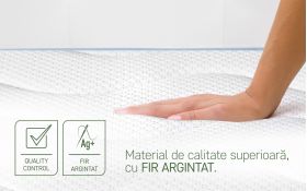 Saltea Argentum Therapy PLUS 90x200 cm, 14+6 Memory Arctic Gel, Husa cu ioni de argint, 7 zone de confort, Super Ortopedica, Anatomica