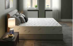 Saltea cu arcuri Pocket Somnomed Comfort Fit HoReCa 140x200, înălțime 30 cm, spumă cu memorie, husa tratament antifungic, fermitate mediu-tare