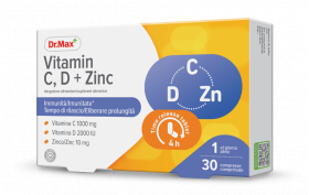 Dr. Max Vitamina C, D + Zinc, 30 comprimate