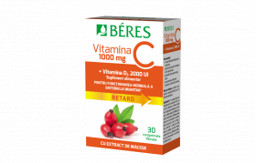 BERES VITAMINA C 1000MG + VITAMINA D3 2000UI X 30 COMPRIMATE FILMATE