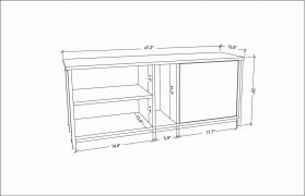 Comoda TV, Retricy, Neola, 120x35.3x50.8 cm, PAL, Alb/Negru