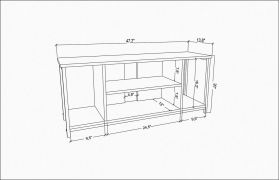 Comoda TV, Retricy, Rinaldo, 120x35x50.8 cm, PAL, Alb / Antracit