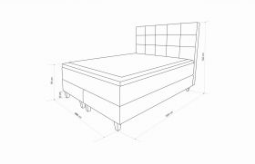 Pat matrimonial, Stockholm, Cubic E, 160x200 cm, saltea tip Pocket, topper memory, Roz pudra