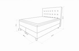 Pat matrimonial, Stockholm, Buttons E, 180x200 cm, saltea tip Pocket, topper memory, Gri