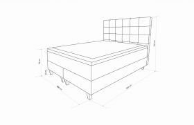 Pat matrimonial, Stockholm, Dots E, 180x200 cm, saltea tip Pocket, topper memory, Taupe
