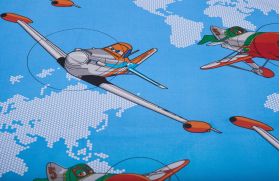 Saltea cu spumă poliuretanică Somnart Ortopedică 60x120, înălțime 10 cm, pentru bebeluși și copii, husă impermeabilă, fermitate medie, model aviator