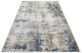 Covor de hol, Lgs 09 Cream Blue , 80x300 cm, Poliester, Crem / Albastru