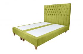 Pat matrimonial, Stockholm, Chester E, 180x200 cm, saltea tip Pocket, topper memory, Verde