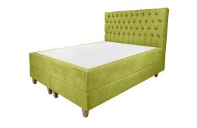 Pat matrimonial, Stockholm, Chester E, 180x200 cm, saltea tip Pocket, topper memory, Verde