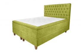 Pat matrimonial, Stockholm, Chester E, 180x200 cm, saltea tip Pocket, topper memory, Verde