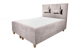 Pat matrimonial, Stockholm, Classic E, 140x200 cm, saltea tip Pocket, topper memory, Taupe