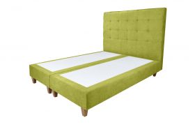 Pat matrimonial, Stockholm, Dots E, 140x200 cm, saltea tip Pocket, topper memory, Verde