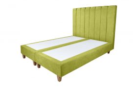 Pat matrimonial, Stockholm, Lines E, 140x200 cm, saltea tip Pocket, topper memory, Verde