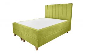 Pat matrimonial, Stockholm, Lines E, 140x200 cm, saltea tip Pocket, topper memory, Verde