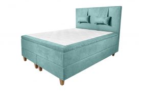 Pat matrimonial, Stockholm, Classic E, 160x200 cm, saltea tip Pocket, topper memory, Mint