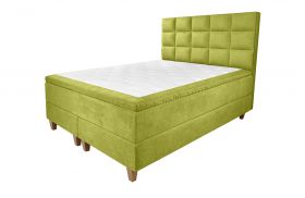 Pat matrimonial, Stockholm, Cubic E, 160x200 cm, saltea tip Pocket, topper memory, Verde