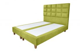 Pat matrimonial, Stockholm, Cubic E, 160x200 cm, saltea tip Pocket, topper memory, Verde