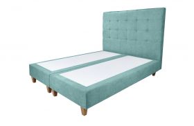 Pat matrimonial, Stockholm, Dots E, 180x200 cm, saltea tip Pocket, topper memory, Mint