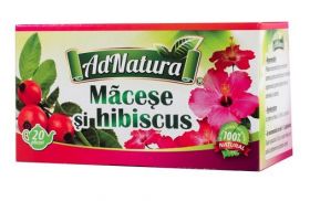 Ceai de macese si hibiscus, 20 plicuri, AdNatura