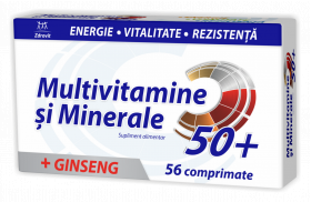 MULTIVITAMINE + MINERALE + GINSENG 50+ 56cpr, Zdrovit