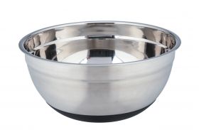 Bol cu baza antiderapanta, Wenko, Aru, 4 L, 26 x 26 x 12 cm, inox/silicon