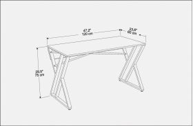 Birou, Retricy, Gyza, 120x60x75 cm, PAL, Alb/Auriu