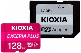 Card memorie KIOXIA Micro SDXC Exceria Plus 128GB UHS-I U3 Clasa 10 + Adaptor SD