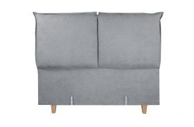 Pat matrimonial, Stockholm, Pillows E, 180x200 cm, saltea tip Pocket, topper memory, Gri