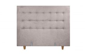 Pat matrimonial, Stockholm, Buttons E, 180x200 cm, saltea tip Pocket, topper memory, Taupe