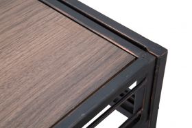 Consola Essential, Mauro Ferretti, 110 x 40 x 80 cm, fier/MDF, negru/maro