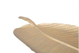 Platou decorativ Leaf, Mauro Ferretti, 55x18x2 cm, fier, auriu