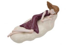 Decoratiune Dolly On A Cloud , Mauro Ferretti, 25x11x16 cm, polirasina, rosu inchis