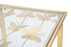 Consola Butterflies Glass, Mauro Ferretti, 100x35x80 cm, fier, auriu