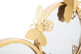 Decoratiune de perete Butterflies Mirror, Mauro Ferretti, 89.5x45.5 cm, fier, auriu