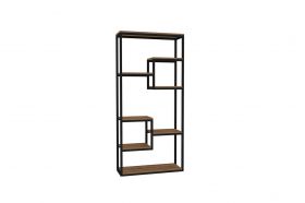 Biblioteca, Puqa Design, Emina 835PUQ3670, 85 x 182 x 29 cm, pal melaminat, nuc/negru