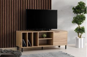 Comoda TV, Kalune Design, Bodegas, 140 x 55 x 40 cm, pal melaminat, stejar