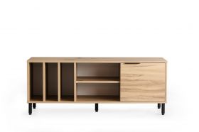 Comoda TV, Kalune Design, Bodegas, 140 x 55 x 40 cm, pal melaminat, stejar