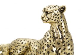 Decoratiune, Mauro Ferretti, Leopard, 27.3 x 10.3 x 13.9 cm, polirasina, auriu/negru