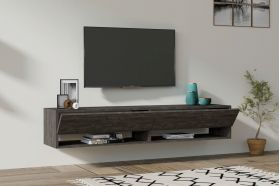 Comoda TV, Asse Home, Arges , 141x31x30 cm, Antracit