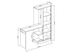 Birou, Glenevis, Lavinia 108, 128x157x45 cm, Alb