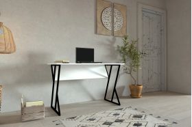 Birou, Puqa Design, Nelsson, 160x50.4x24.5 cm, PAL, Alb