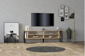 Comoda TV, Puqa Design, Cupe, 160x50.4x24.5 cm, PAL, Maro