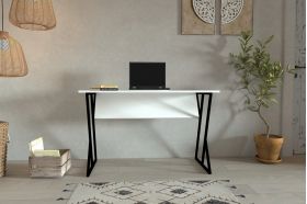 Birou, Puqa Design, Nelsson, 160x50.4x24.5 cm, PAL, Alb